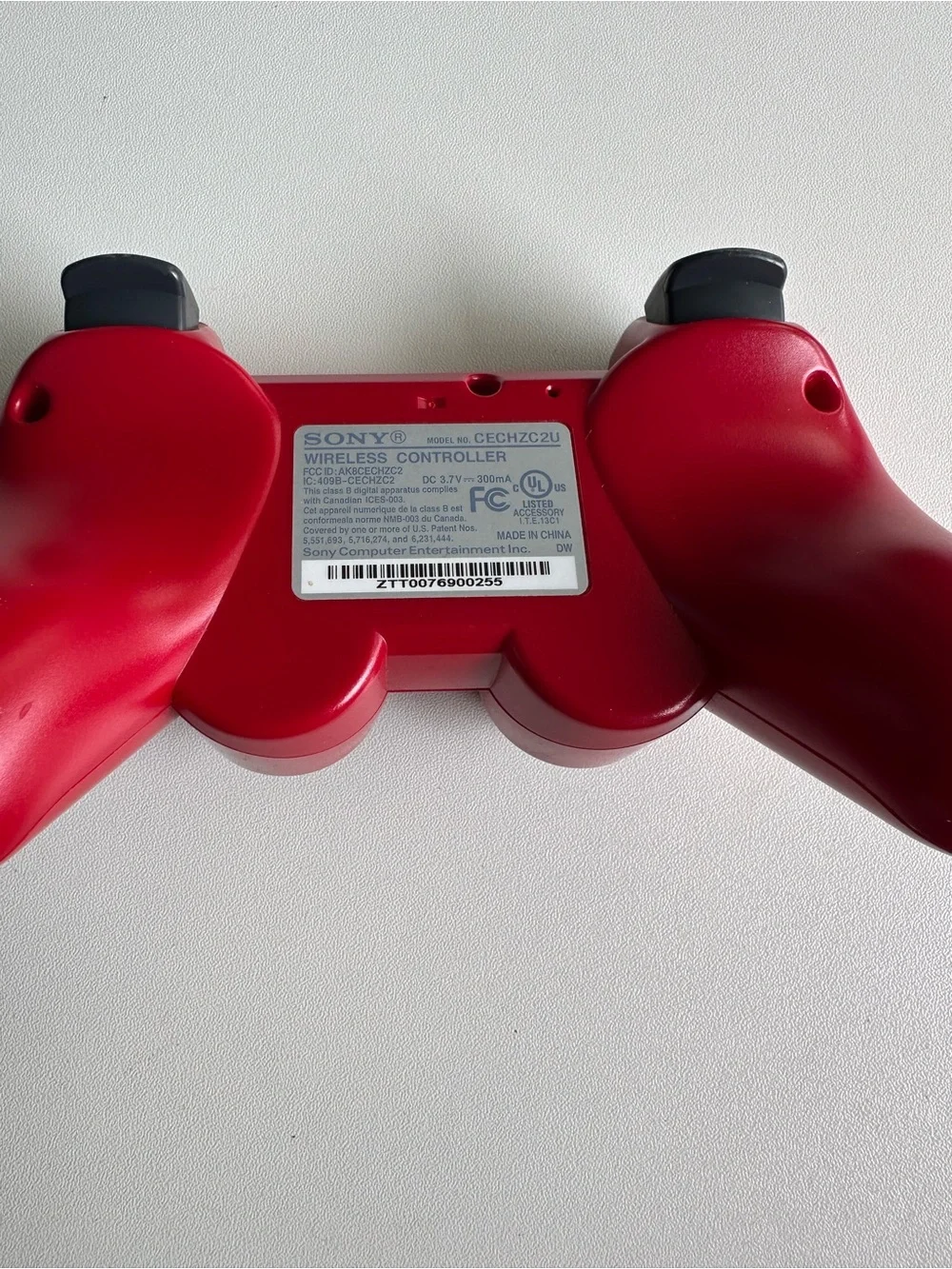 Sony Red Wireless PlayStation Controller with Classic Button Layout